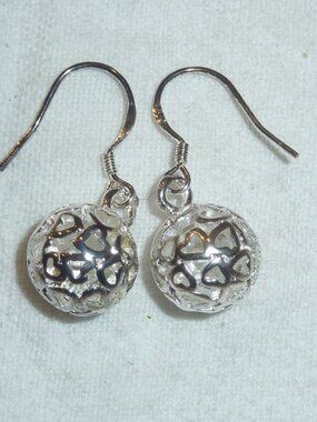 Vintage Sterling Silver Earrings With Detailed Filigree Design